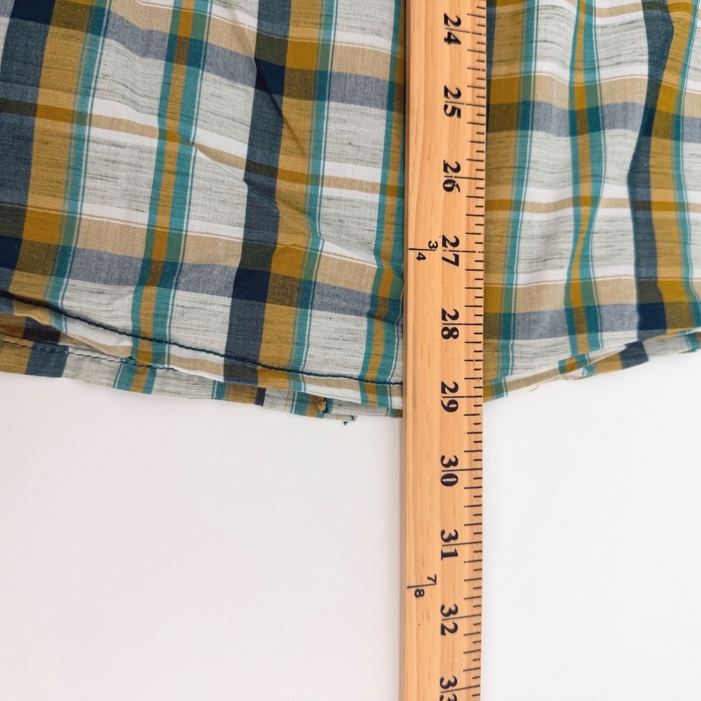 Prana Shirt Mens LRG Green Plaid Short Sleeve Casual Outdoor Hiking Gorpcore - Picture 6 of 8